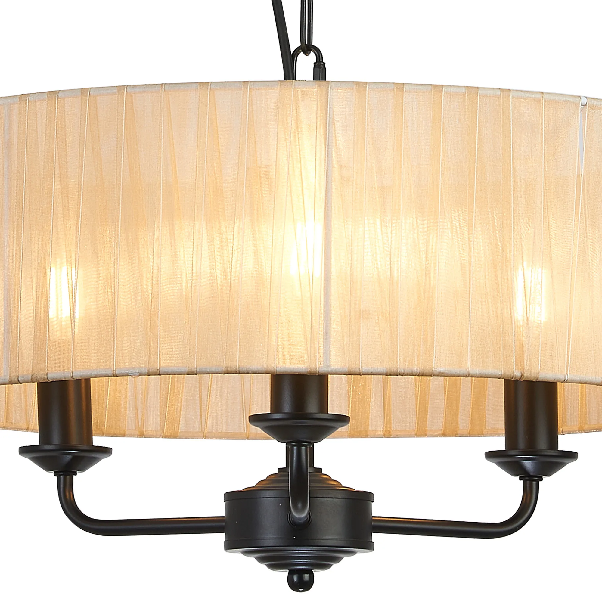 Banyan 45cm 3 Light Pendant Matt Black, Soft Bronze DK1029  Deco Banyan MB SB